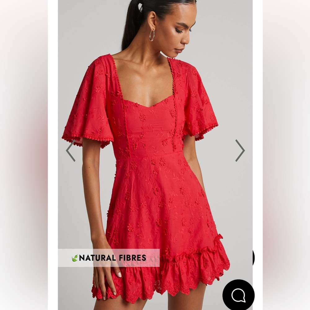 SHOWPO FANCY A SPRITZ SQUARE NECK MINI DRESS IN RED
